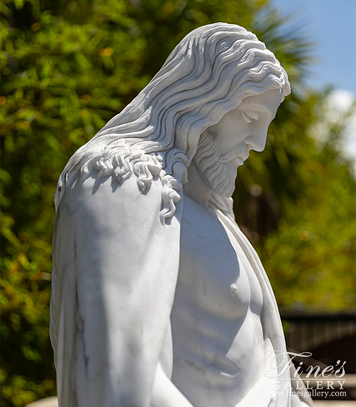 Search Result For Marble Statues  - White Marble Jesus Christ Statue - MS-923